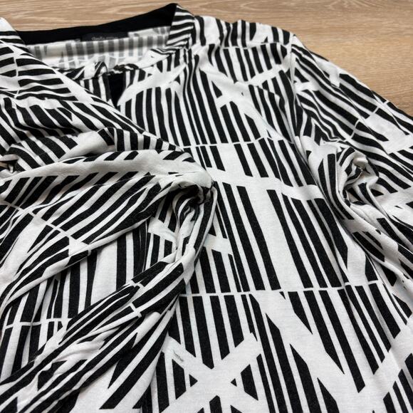 Amsterdam‎ - Claudia Strater Pattern Long Sleeve Blouse W 44/L Color Black/White - Picture 3 of 6